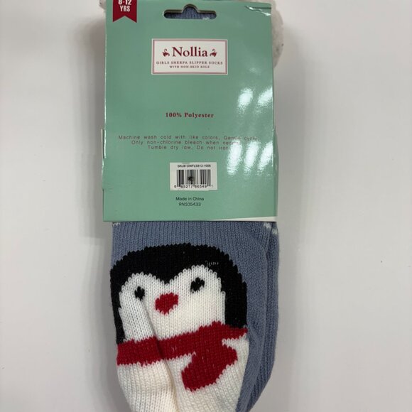 Sherpa Socks - Heavy Non-Skid- Penguin - Kids 8-12 Yrs - NWT - Picture 5 of 6